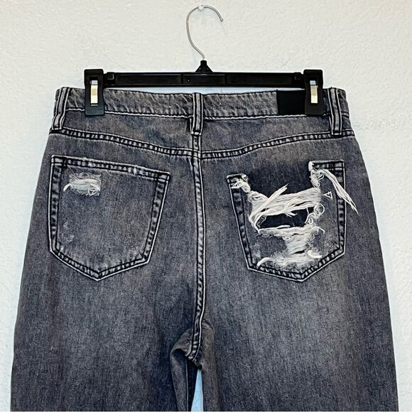 Hidden Zoey Mom Tapered Distressed Jeans in Gray size 28 - Picture 5 of 12